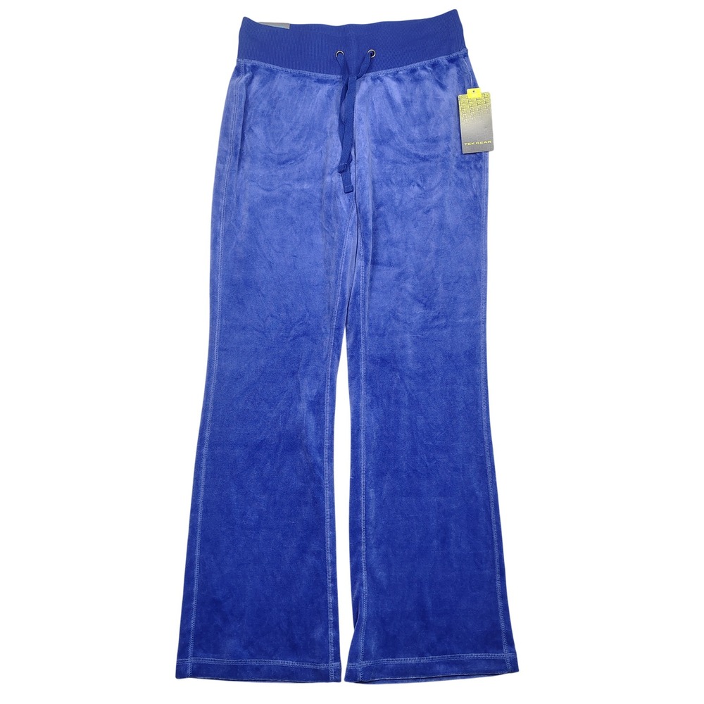 Tek Gear Fit & Flare Pants Women Small Royal Blue Velour Cotton Blend AC3209